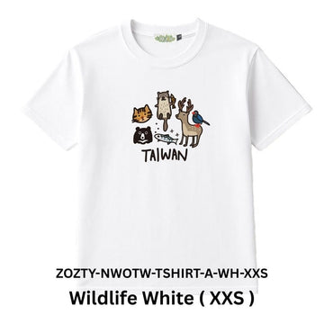 Zooztory T-shirts Wildlife-White-XXS Zooztory Native Wildlife Of Taiwan Printed Tee Shirt Black White Zooztory Native Wildlife Of Taiwan Printed Tee Shirt Black White
