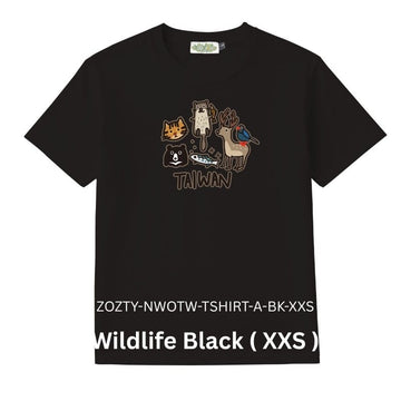 Zooztory T-shirts Wildlife-Black-XXS Zooztory Native Wildlife Of Taiwan Printed Tee Shirt Black White Zooztory Native Wildlife Of Taiwan Printed Tee Shirt Black White