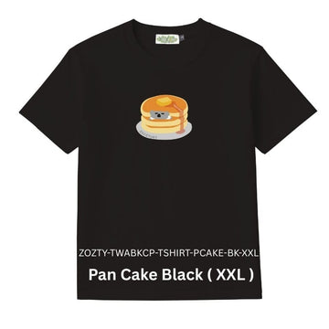 Zooztory T-Shirts Pan Cake Black XXL Zooztory Taiwan All Black Cute Simple Printed Tee Shirt Zooztory Taiwan All Black Cute Simple Printed Tee Shirt