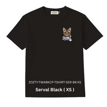 Zooztory T-Shirts Serval Black XS Zooztory Taiwan All Black Cute Simple Printed Tee Shirt Zooztory Taiwan All Black Cute Simple Printed Tee Shirt
