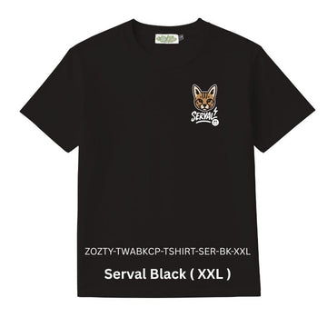 Zooztory T-Shirts Serval Black XXL Zooztory Taiwan All Black Cute Simple Printed Tee Shirt Zooztory Taiwan All Black Cute Simple Printed Tee Shirt