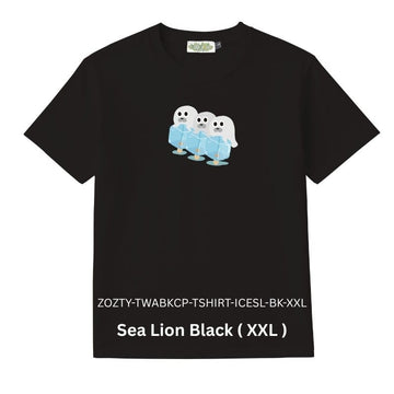 Zooztory T-Shirts Sea Lion Black XXL Zooztory Taiwan All Black Cute Simple Printed Tee Shirt Zooztory Taiwan All Black Cute Simple Printed Tee Shirt