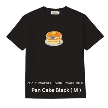 Zooztory T-Shirts Pan Cake Black M Zooztory Taiwan All Black Cute Simple Printed Tee Shirt Zooztory Taiwan All Black Cute Simple Printed Tee Shirt