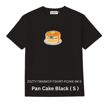 Zooztory T-Shirts Pan Cake Black S Zooztory Taiwan All Black Cute Simple Printed Tee Shirt Zooztory Taiwan All Black Cute Simple Printed Tee Shirt