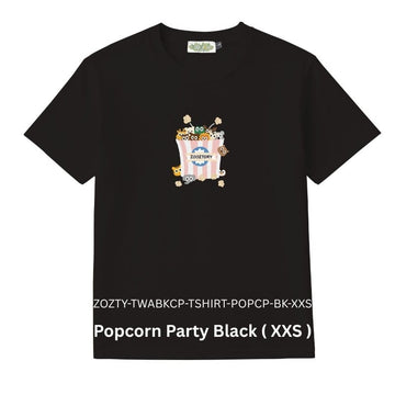 Zooztory T-Shirts Popcorn Black XXS Zooztory Taiwan All Black Cute Simple Printed Tee Shirt Zooztory Taiwan All Black Cute Simple Printed Tee Shirt
