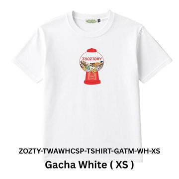 Zooztory T-shirts Gacha White XS Zooztory Taiwan All White Cute Simple Printed Tee Shirt Zooztory Taiwan All White Cute Simple Printed Tee Shirt