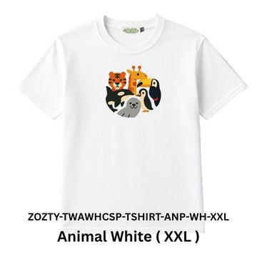 Zooztory T-shirts Animal White XXL Zooztory Taiwan All White Cute Simple Printed Tee Shirt Zooztory Taiwan All White Cute Simple Printed Tee Shirt