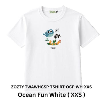Zooztory T-shirts Ocean Fun White XXS Zooztory Taiwan All White Cute Simple Printed Tee Shirt Zooztory Taiwan All White Cute Simple Printed Tee Shirt