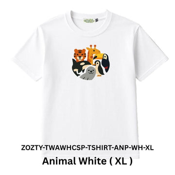 Zooztory T-shirts Animal White XL Zooztory Taiwan All White Cute Simple Printed Tee Shirt Zooztory Taiwan All White Cute Simple Printed Tee Shirt