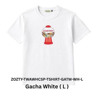 Zooztory T-shirts Gacha White L Zooztory Taiwan All White Cute Simple Printed Tee Shirt Zooztory Taiwan All White Cute Simple Printed Tee Shirt
