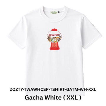 Zooztory T-shirts Gacha White XXL Zooztory Taiwan All White Cute Simple Printed Tee Shirt Zooztory Taiwan All White Cute Simple Printed Tee Shirt