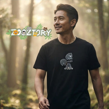 Zooztory T-shirts Zooztory Taiwan Black Bear Printed Tee Shirt Black White Zooztory Taiwan Black Bear Printed Tee Shirt Black White