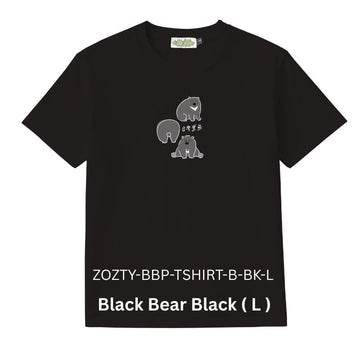 Zooztory T-shirts Black Bear-Black-L Zooztory Taiwan Black Bear Printed Tee Shirt Black White Zooztory Taiwan Black Bear Printed Tee Shirt Black White