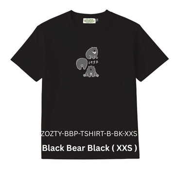 Zooztory T-shirts Black Bear-Black-XXS Zooztory Taiwan Black Bear Printed Tee Shirt Black White Zooztory Taiwan Black Bear Printed Tee Shirt Black White