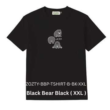 Zooztory T-shirts Black Bear-Black-XXL Zooztory Taiwan Black Bear Printed Tee Shirt Black White Zooztory Taiwan Black Bear Printed Tee Shirt Black White