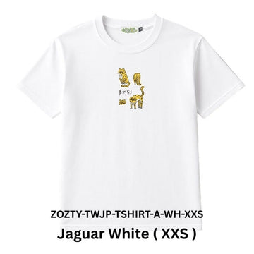 Zooztory T-shirts Jaguar-White-XXS Zooztory Taiwan Jaguar Printed Tee Shirt Black White Zooztory Taiwan Jaguar Printed Tee Shirt Black White