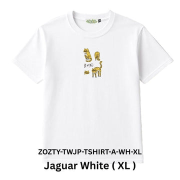 Zooztory T-shirts Jaguar-White-XL Zooztory Taiwan Jaguar Printed Tee Shirt Black White Zooztory Taiwan Jaguar Printed Tee Shirt Black White