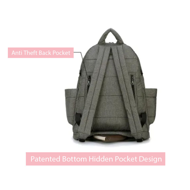 CIPU-Grey-Airy-Backpack-Baby-Diaper-Bag-HiddenPocket