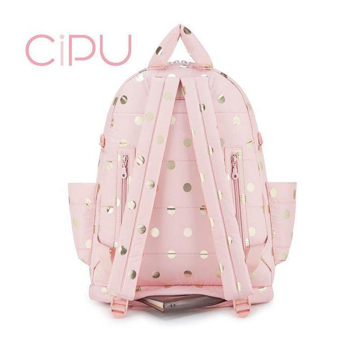 CIPU-Pink-Polkadot-Airy-Baby-Diaper-Backpack-Back