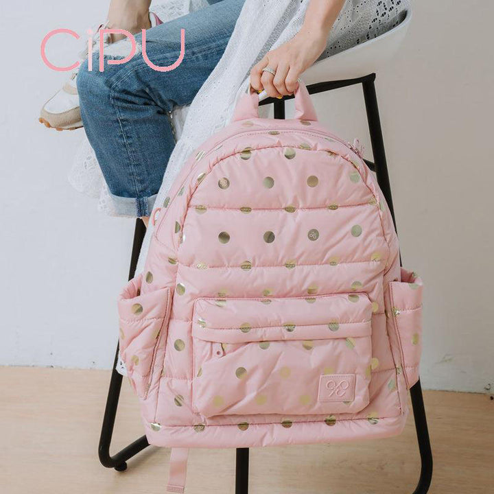 CIPU-Pink-Polkadot-Airy-Baby-Diaper-Backpack-Casual