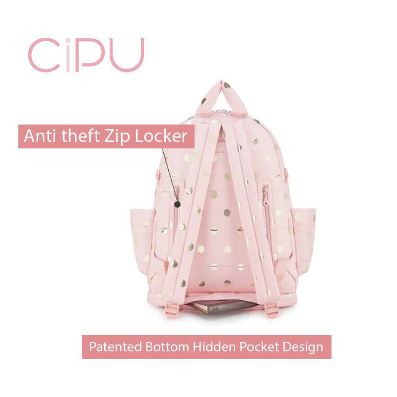 CIPU-Pink-Polkadot-Airy-Baby-Diaper-Backpack-Pockets