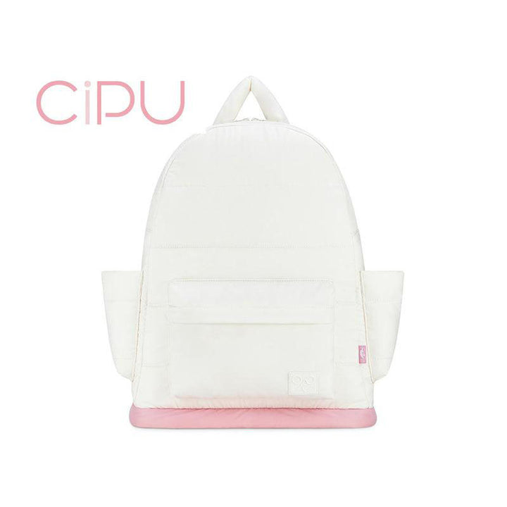 CIPU-White-Pink-Airy-Backpack-Mommy-Cover