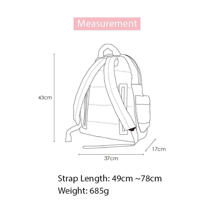 CIPU-White-Pink-Airy-Backpack-Mommy-Measurement