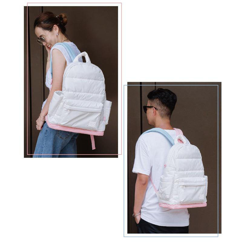 CIPU-White-Pink-Airy-Backpack-Mommy-Model