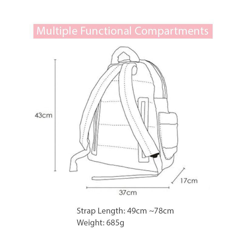 CIPU-Yellow-Airy-Mommy-Bag-Diaper-Bag-Measurement