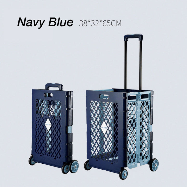 HOME-SMART-Foldable-Shopping-Tall-Trolley-Cart-Blue