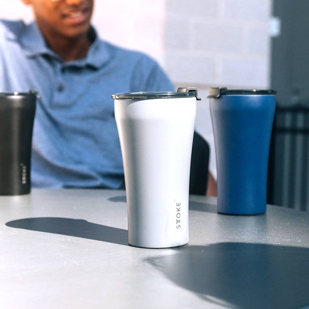 Sttoke Inc Tumbler STTOKE - The Angel White STTOKE - The Angel White - ShatterProof Ceramic Reusable Cup