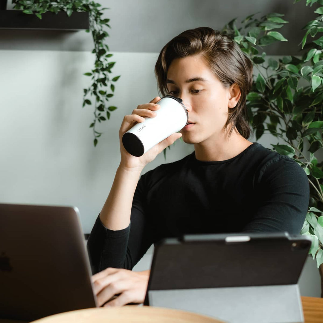 Sttoke Inc Tumbler STTOKE - The Luxe Black STTOKE - The Luxe Black - ShatterProof Ceramic Reusable Cup